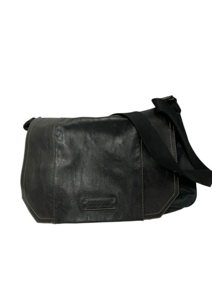 Andrew Marc New York Vegan Leather  Cotton Messenger Bag Black