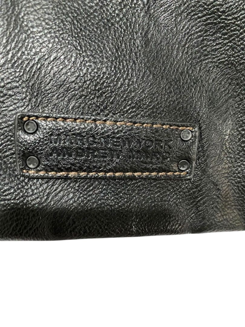Andrew Marc New York Vegan Leather  Cotton Messenger Bag Black