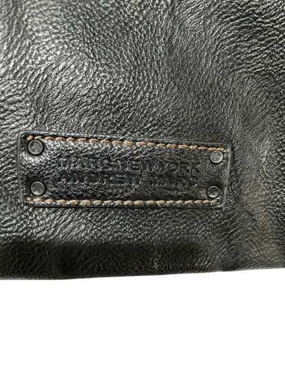 Andrew Marc New York Vegan Leather  Cotton Messenger Bag Black
