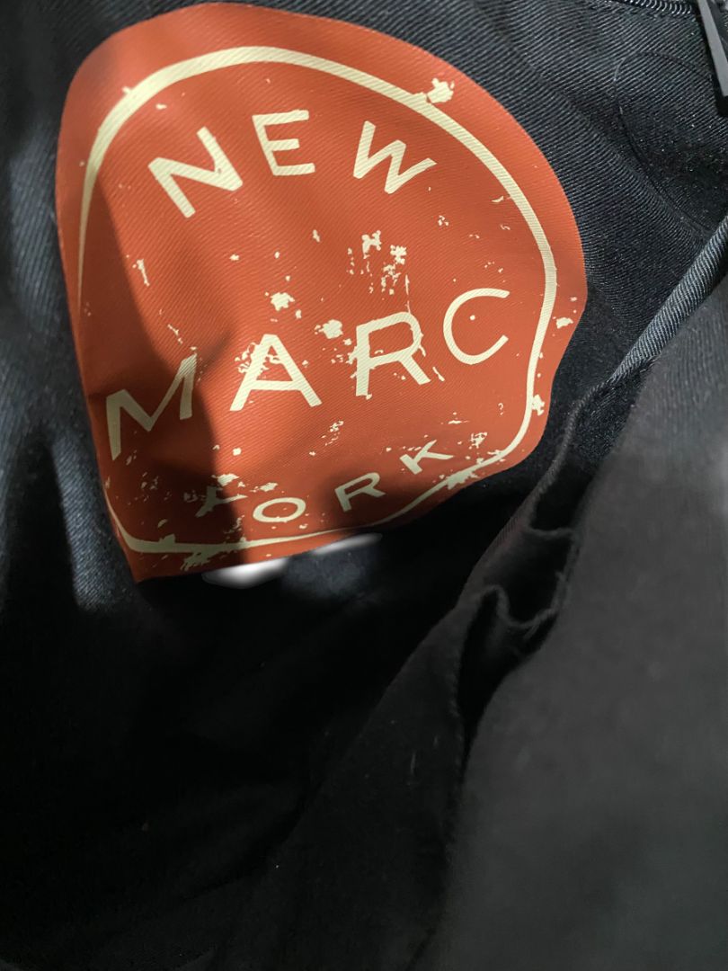Andrew Marc New York Vegan Leather  Cotton Messenger Bag Black