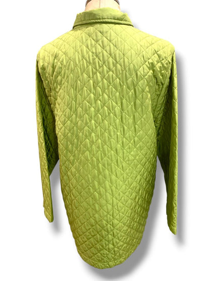 XL Nomadic Traders Womens Green Silk Quilted Full Zip Jacket