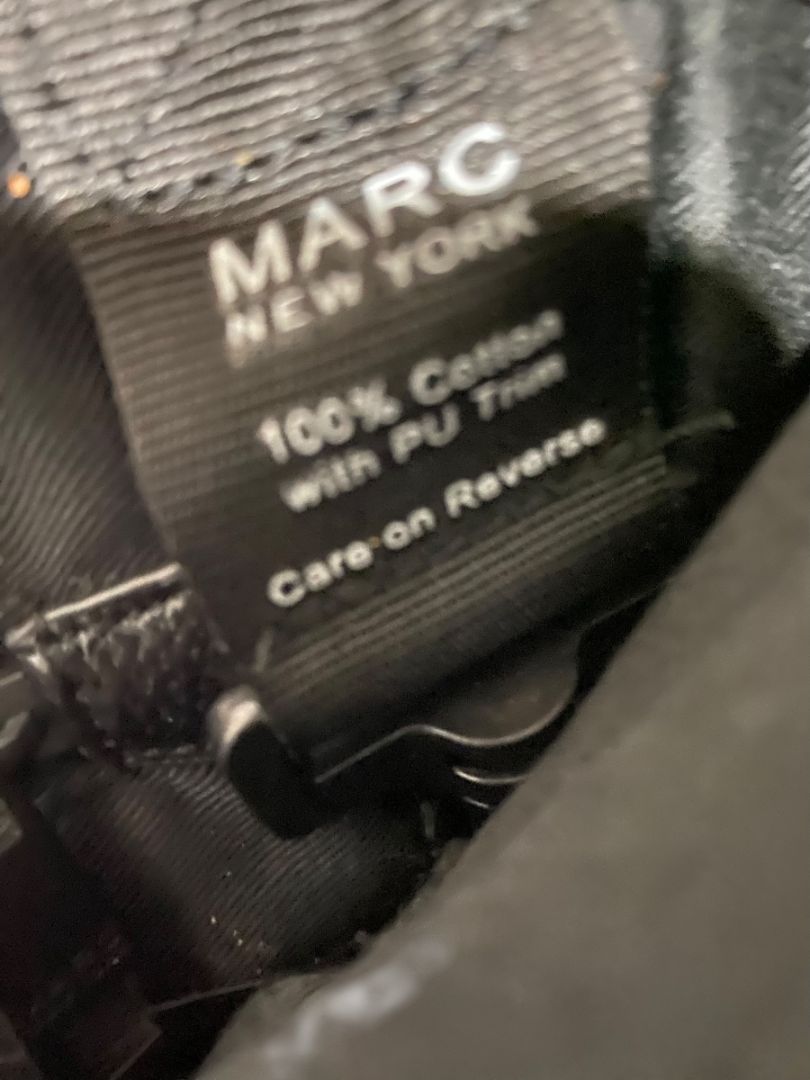 Andrew Marc New York Vegan Leather  Cotton Messenger Bag Black