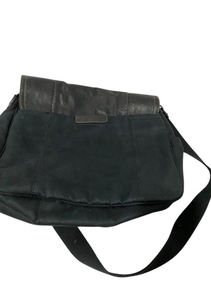 Andrew Marc New York Vegan Leather  Cotton Messenger Bag Black