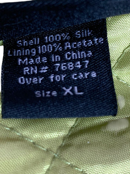 XL Nomadic Traders Womens Green Silk Quilted Full Zip Jacket