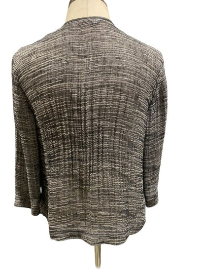 Size XS Eileen Fisher Womens Linen Blend Open Jacket Lightweight Gray