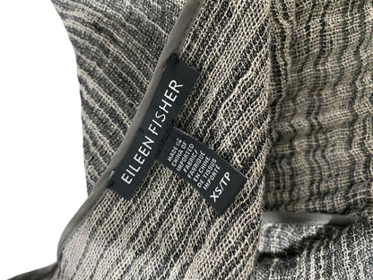 Size XS Eileen Fisher Womens Linen Blend Open Jacket Lightweight Gray