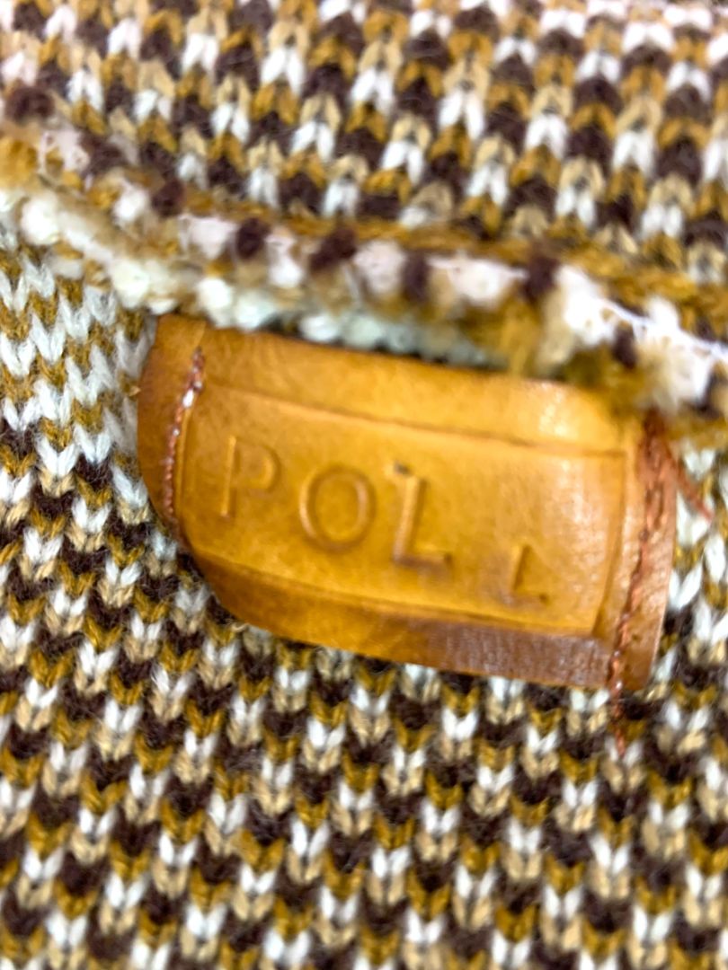 Large POL Womens Brown Pattern Hooded Sweater Loose Fit Boho