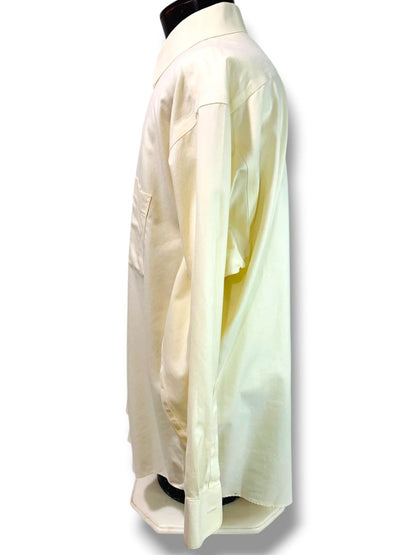 17 (32/33) Joseph & Feiss Mens Button Up Dress Shirt Beige Non-Iron 80's 2 Ply