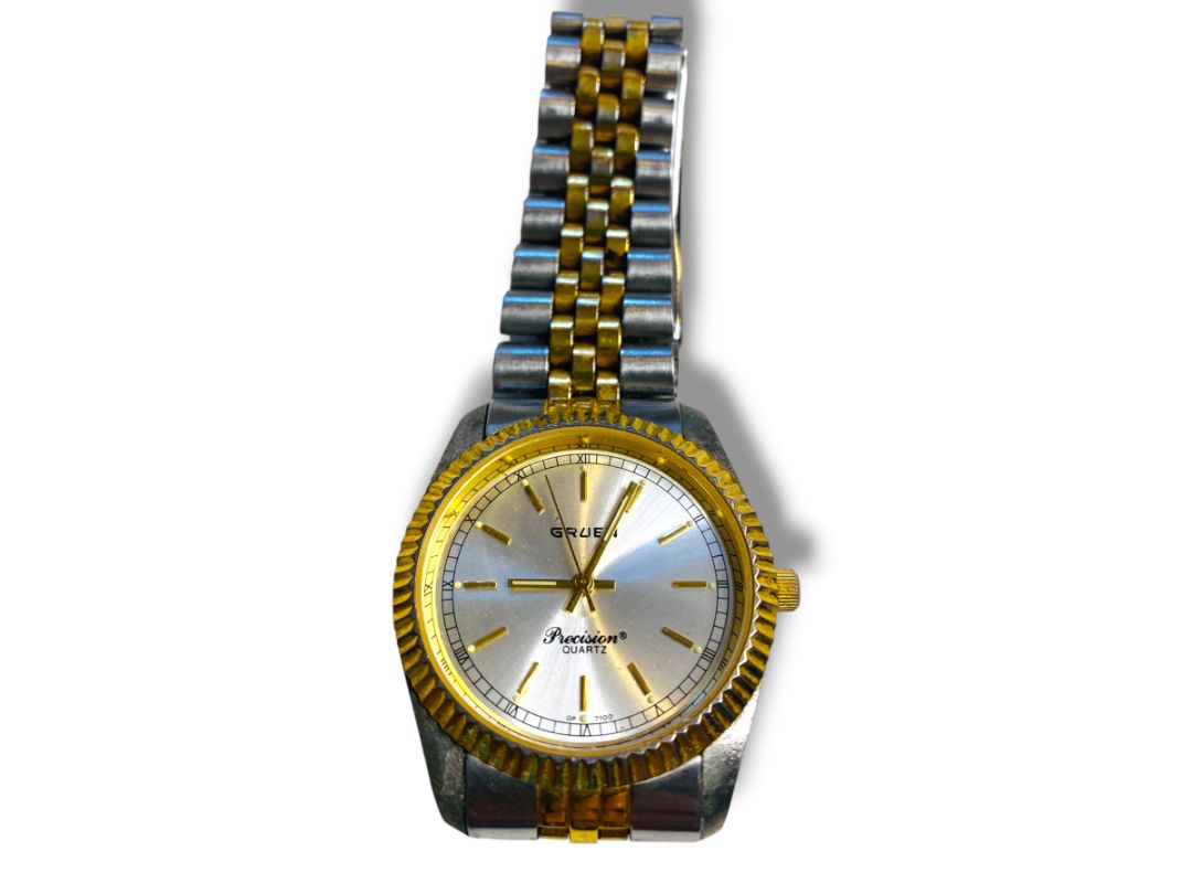 Gruen Precision Mens Stainless Steel Wristwatch 35mm Working