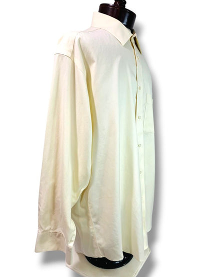 17 (32/33) Joseph & Feiss Mens Button Up Dress Shirt Beige Non-Iron 80's 2 Ply