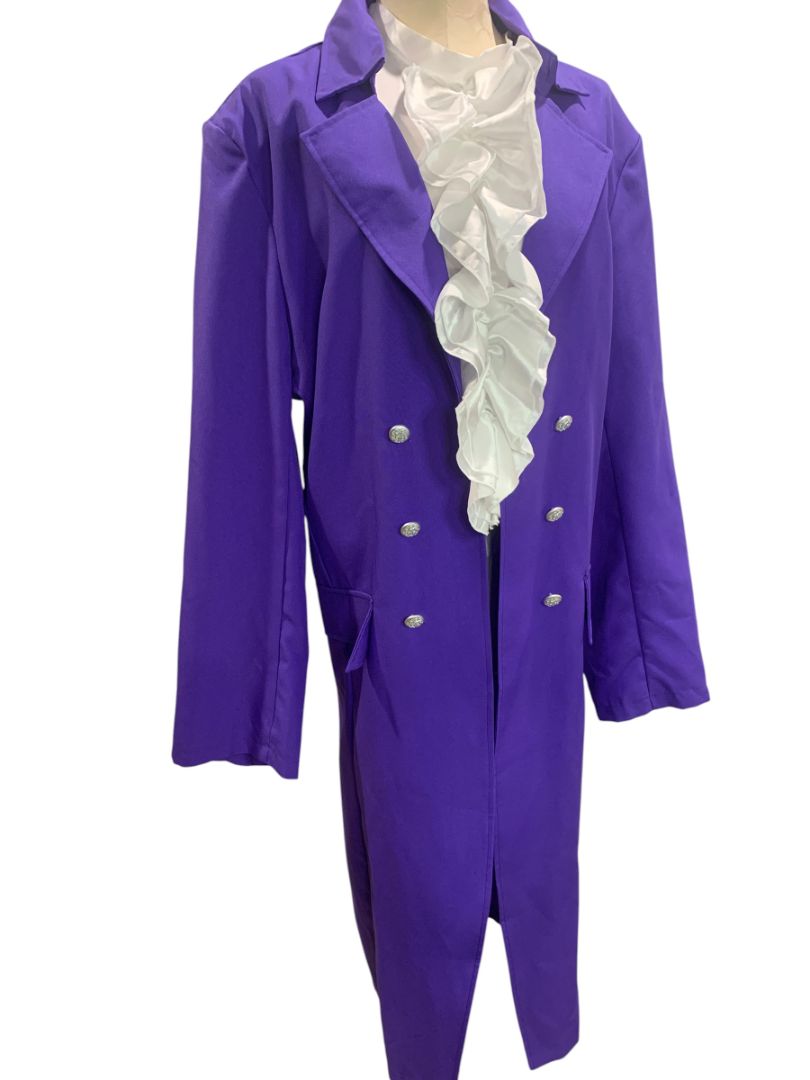 One Size Adult Prince Purple Rain Jacket and Jabot Cosplay Costume