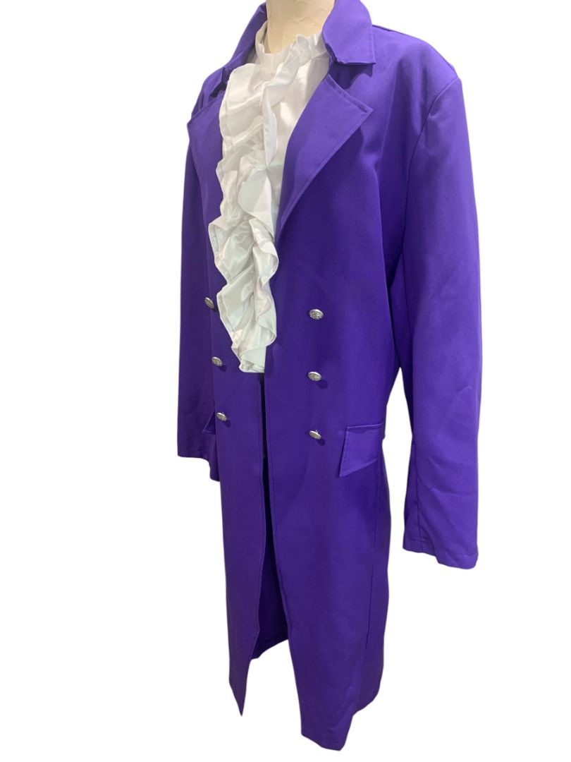 One Size Adult Prince Purple Rain Jacket and Jabot Cosplay Costume