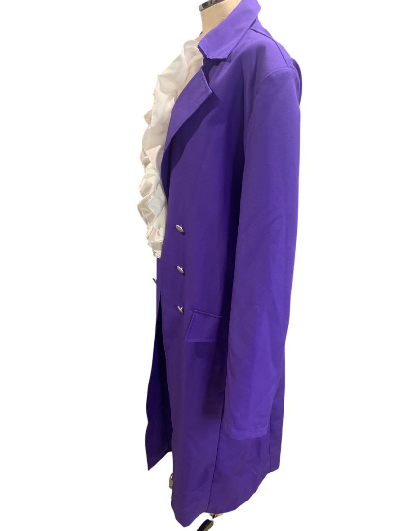 One Size Adult Prince Purple Rain Jacket and Jabot Cosplay Costume