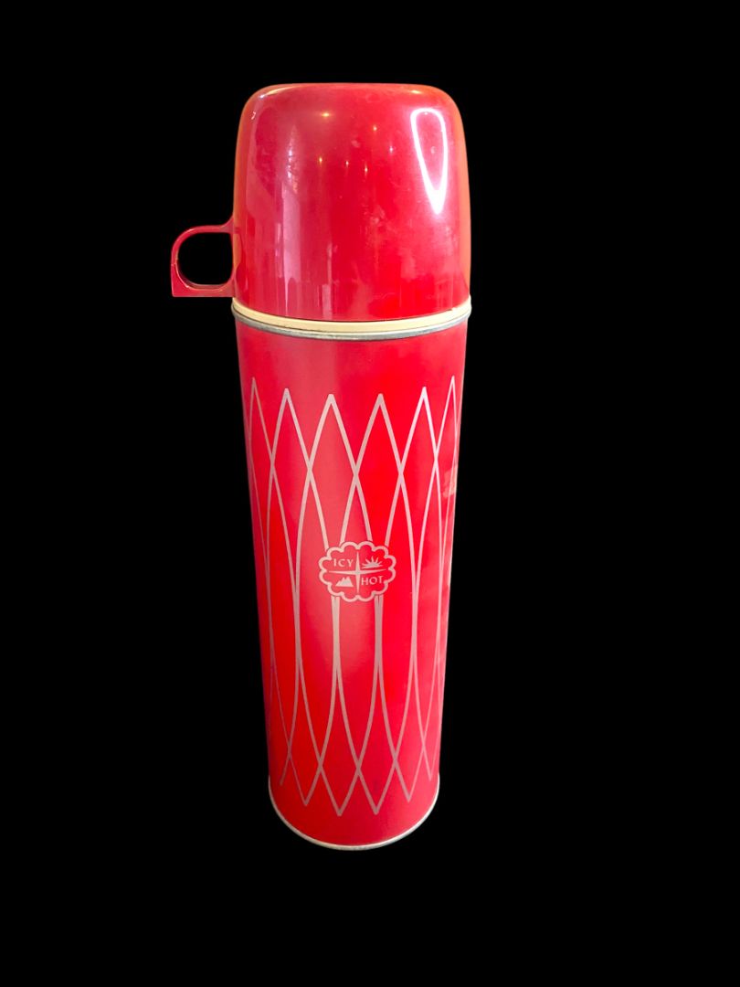Vintage Thermos Icy Hot 1 Quart Red 2410 Retro Design 13"