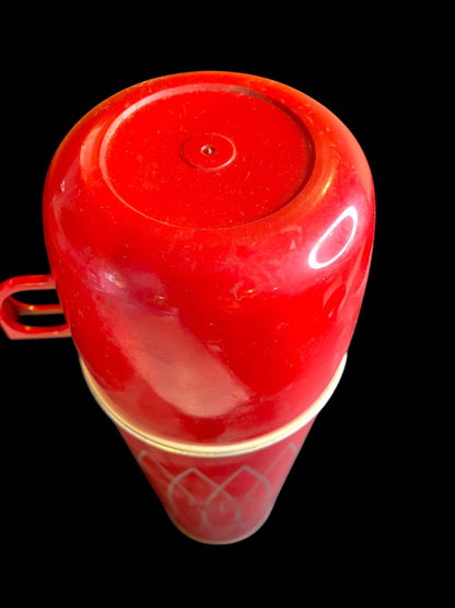 Vintage Thermos Icy Hot 1 Quart Red 2410 Retro Design 13"