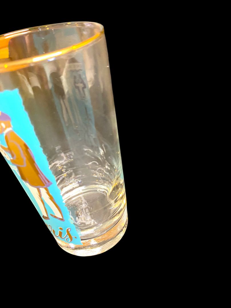 Midcentury Libbey Cities of the World Paris Drinking Glass Tumbler Teal