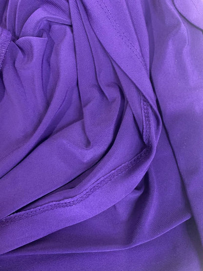 Size 16 Dressbarn Purple Stretch Dress Ruched Waist Short Sleeve