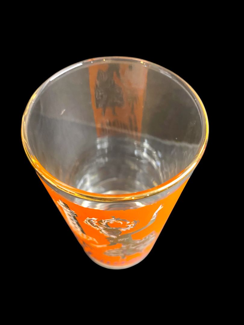 Midcentury Libbey Cities of the World Havana Drinking Glass Tumbler Orange