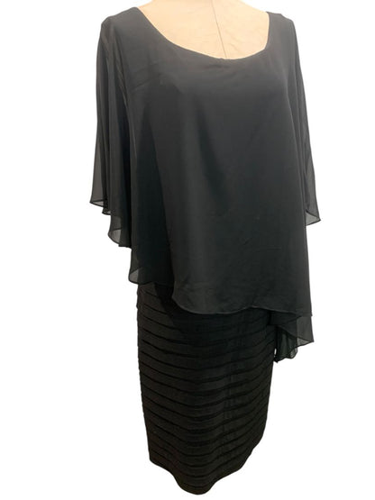 Size 18W Dressbarn Collection Black Dress Ribbon Sheath Layered