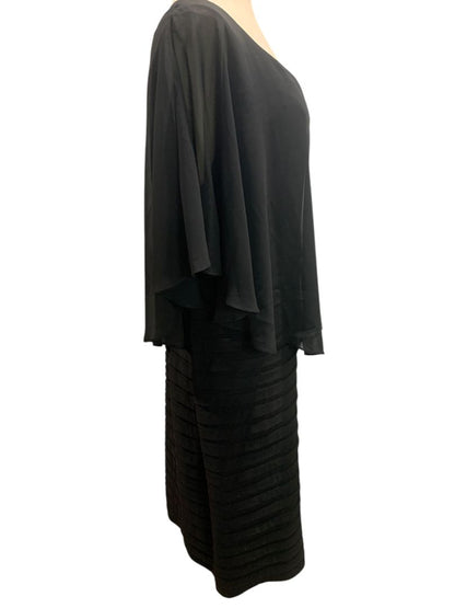 Size 18W Dressbarn Collection Black Dress Ribbon Sheath Layered