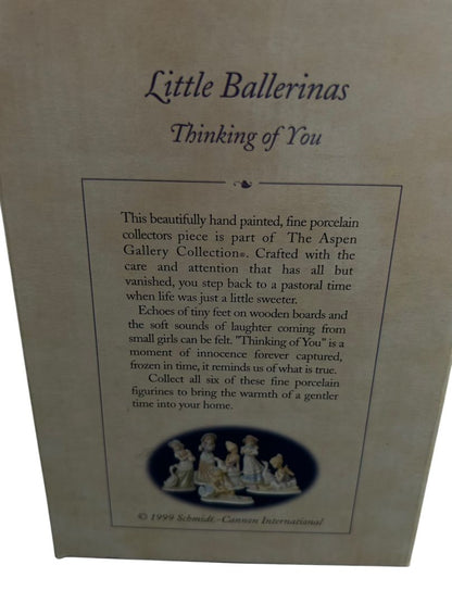 1999 Aspen Gallery Little Ballerinas Thinking of You Ceramic Figurine 6.25" with Box