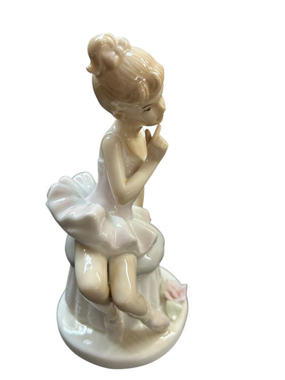 1999 Aspen Gallery Little Ballerinas Thinking of You Ceramic Figurine 6.25" with Box
