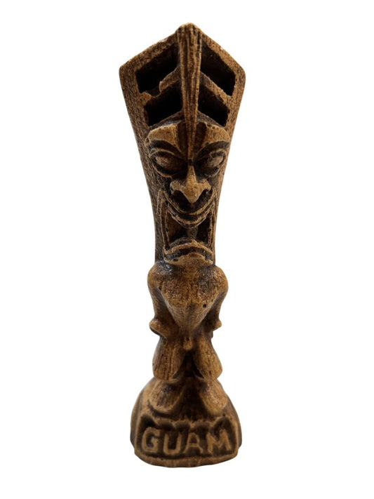 Vintage Guam Souvenir Resin 7.25" Tiki Man Pole