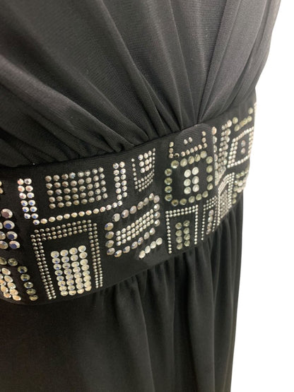 Size 16 R&M Richards Black Dress Embellished Waistline Pullover
