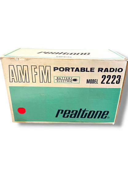 Vintage Box Only Realtone AM FM Portable Radio Model 2223