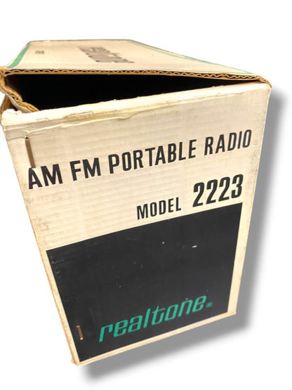 Vintage Box Only Realtone AM FM Portable Radio Model 2223