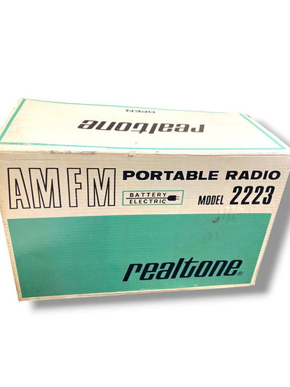 Vintage Box Only Realtone AM FM Portable Radio Model 2223