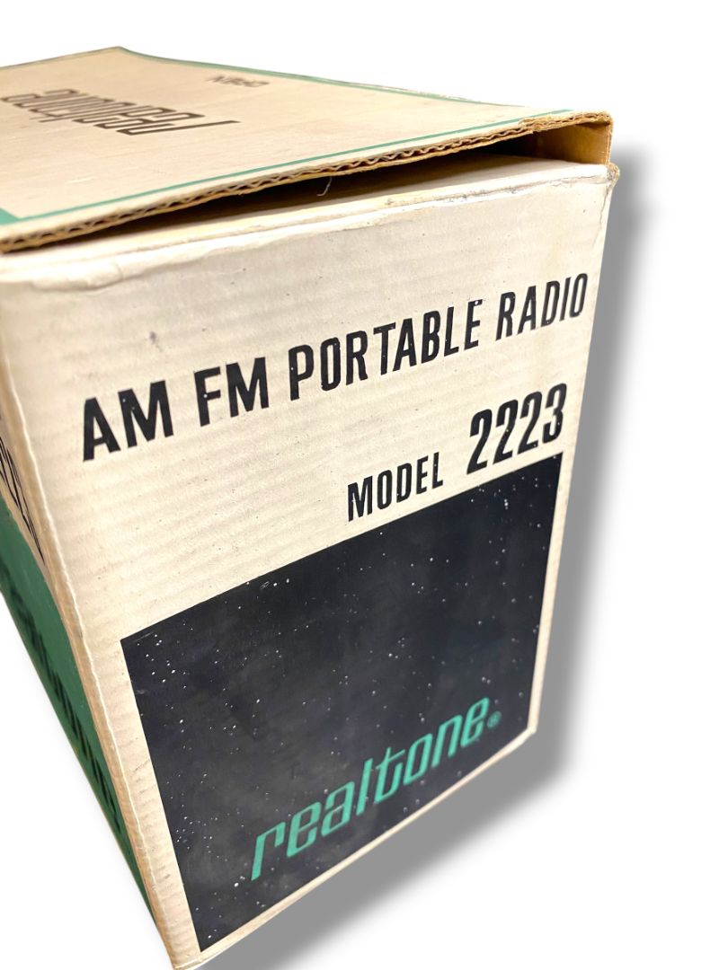 Vintage Box Only Realtone AM FM Portable Radio Model 2223