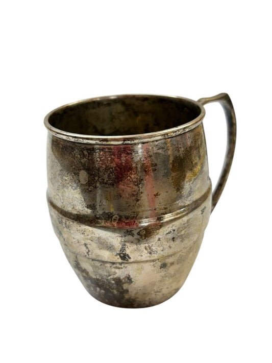 Vintage International Silver Co Silverplate Mug Handmade India 4"