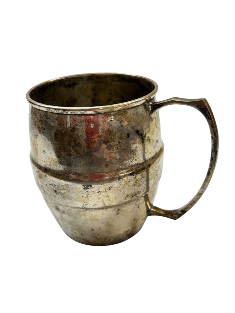 Vintage International Silver Co Silverplate Mug Handmade India 4"