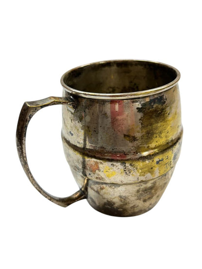 Vintage International Silver Co Silverplate Mug Handmade India 4"