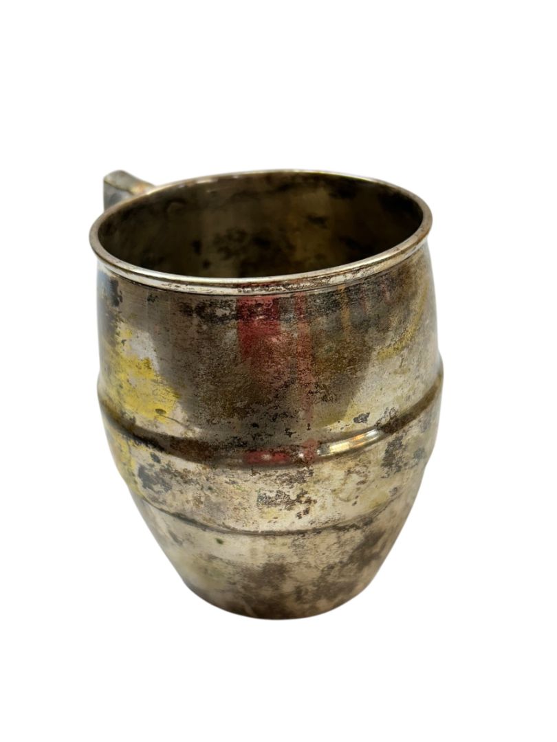 Vintage International Silver Co Silverplate Mug Handmade India 4"
