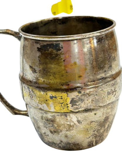 Vintage International Silver Co Silverplate Mug Handmade India 4"