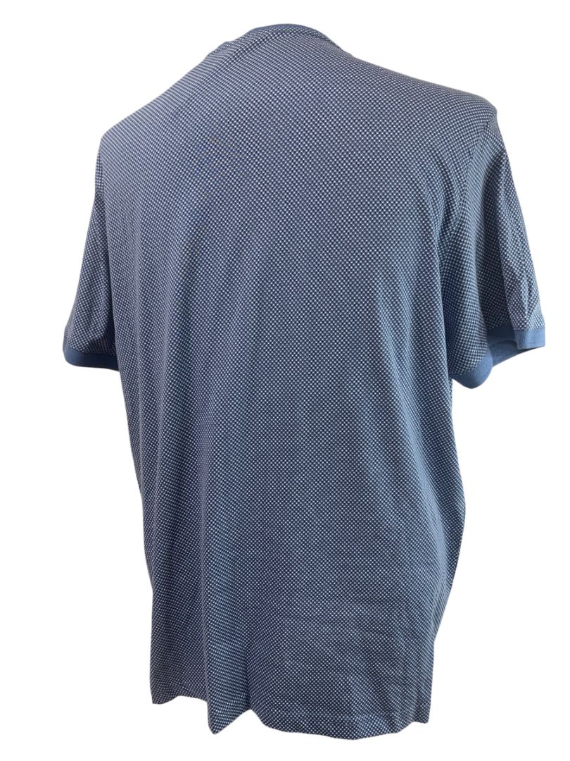 Large Michael Kors Mens New Vintage Blue Pattern Tshirt Short Sleeve