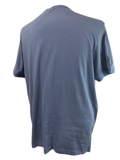 Large Michael Kors Mens New Vintage Blue Pattern Tshirt Short Sleeve