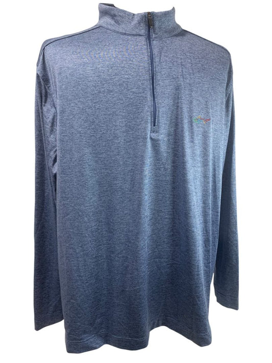 XL Greg Norman Mens 1/4 Zip Golf Pullover Blue Heathered Shirt