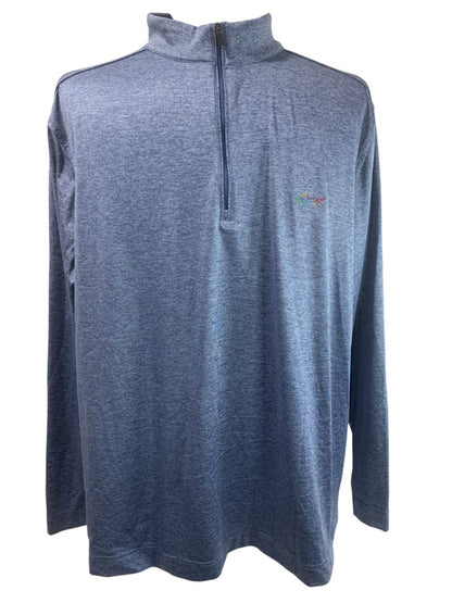 XL Greg Norman Mens 1/4 Zip Golf Pullover Blue Heathered Shirt