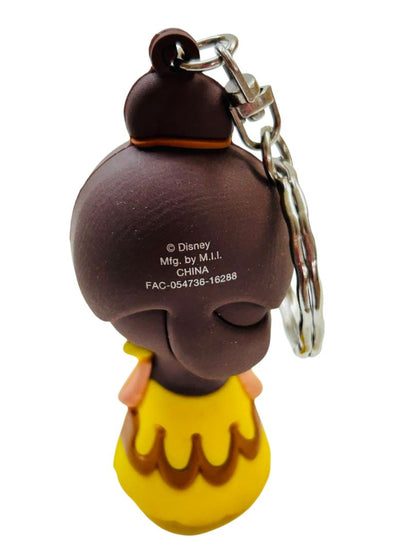 Set of 2 Disney Tsum Tsum Belle Snow White Vinyl Figure Keychain Key Rings 2.25"