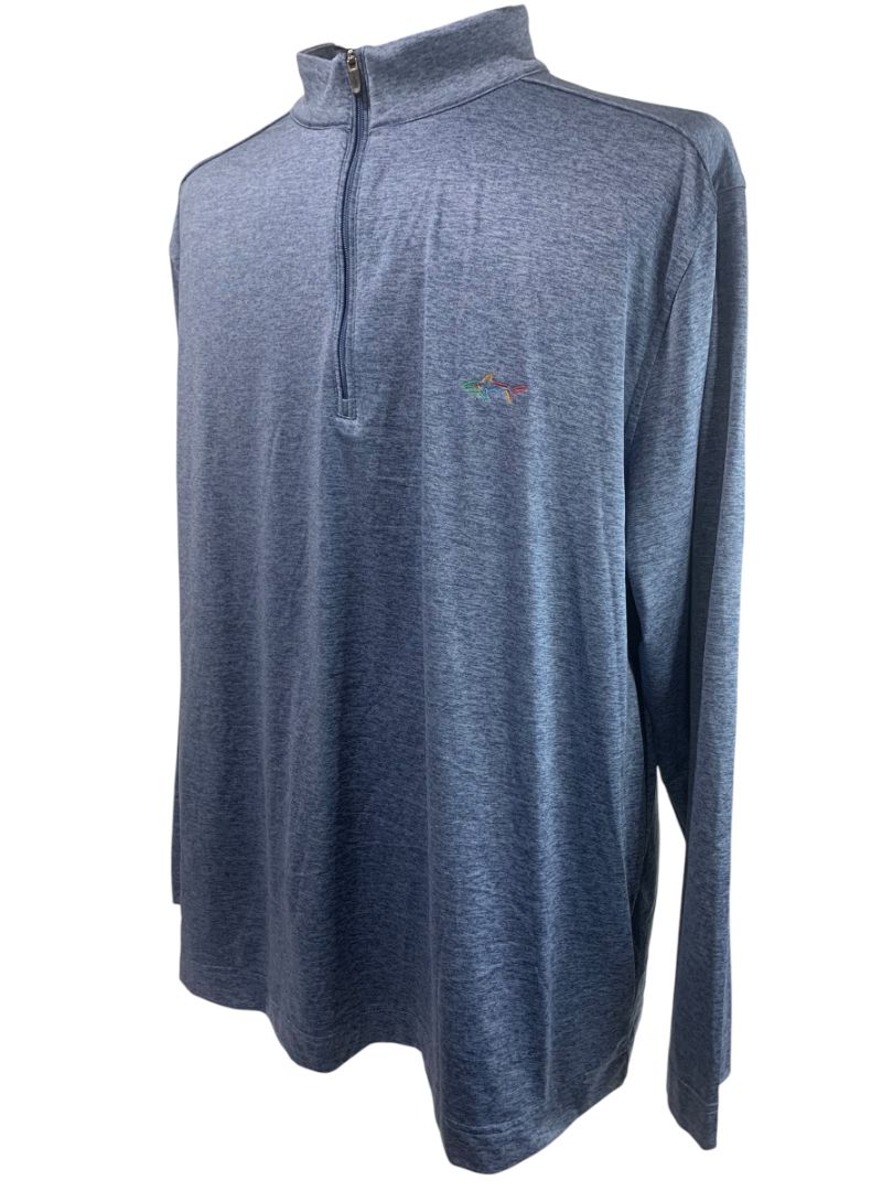 XL Greg Norman Mens 1/4 Zip Golf Pullover Blue Heathered Shirt