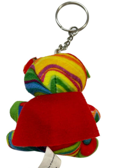 Lot of 4 Assorted Plush Keychains Key Rings American Heart Discy Ruby Fiery Splash