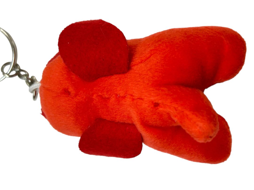 Lot of 4 Assorted Plush Keychains Key Rings American Heart Discy Ruby Fiery Splash