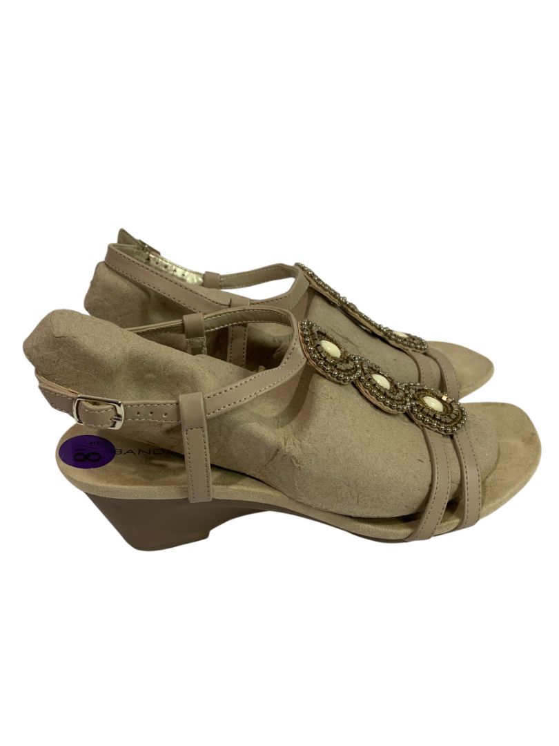 Size 8.5 Bandolino Womens Embellished Wedge Heel Sandals