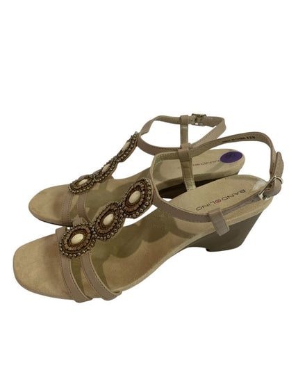 Size 8.5 Bandolino Womens Embellished Wedge Heel Sandals