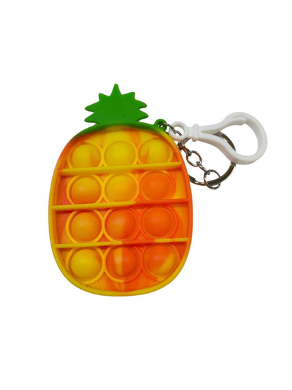 Lot of 9 Assorted Keychains Key Rings Clips Pineapple Fuzzy Dice Cancun