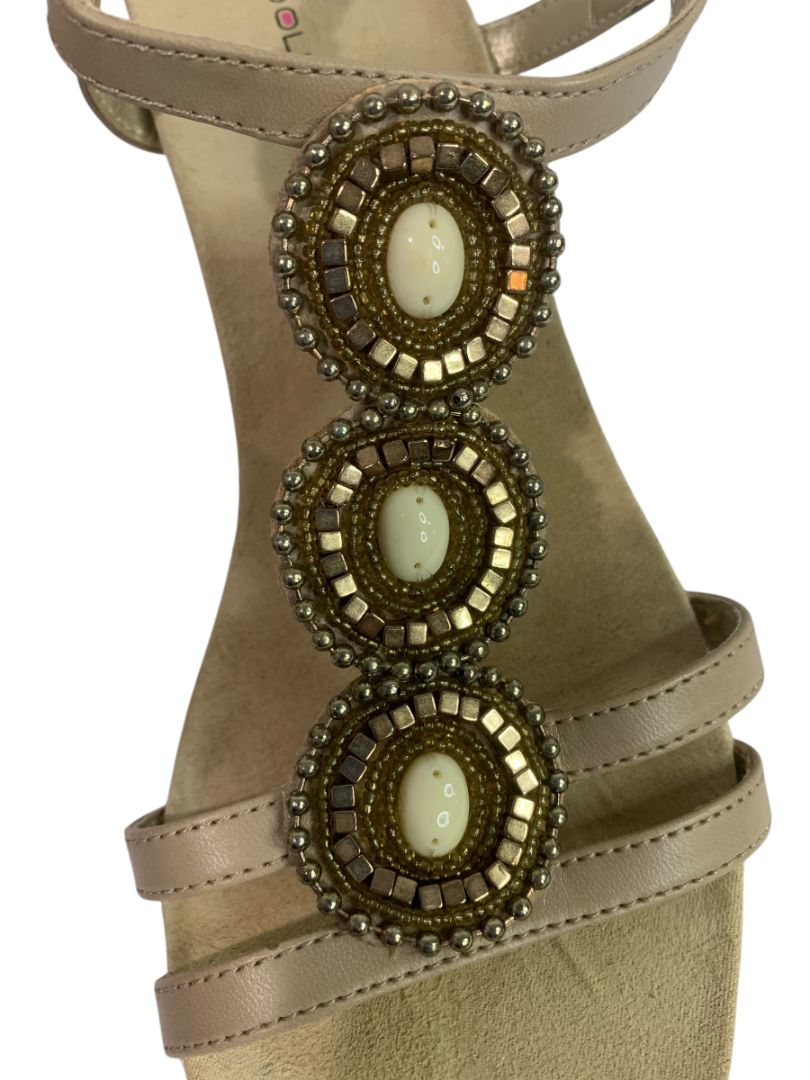Size 8.5 Bandolino Womens Embellished Wedge Heel Sandals