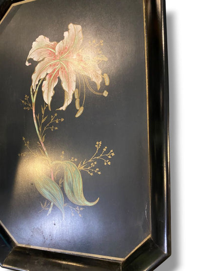 Midcentury Acrylic Serving Tray Black Set of 2 Waverly Products 20.5" x 13.5"